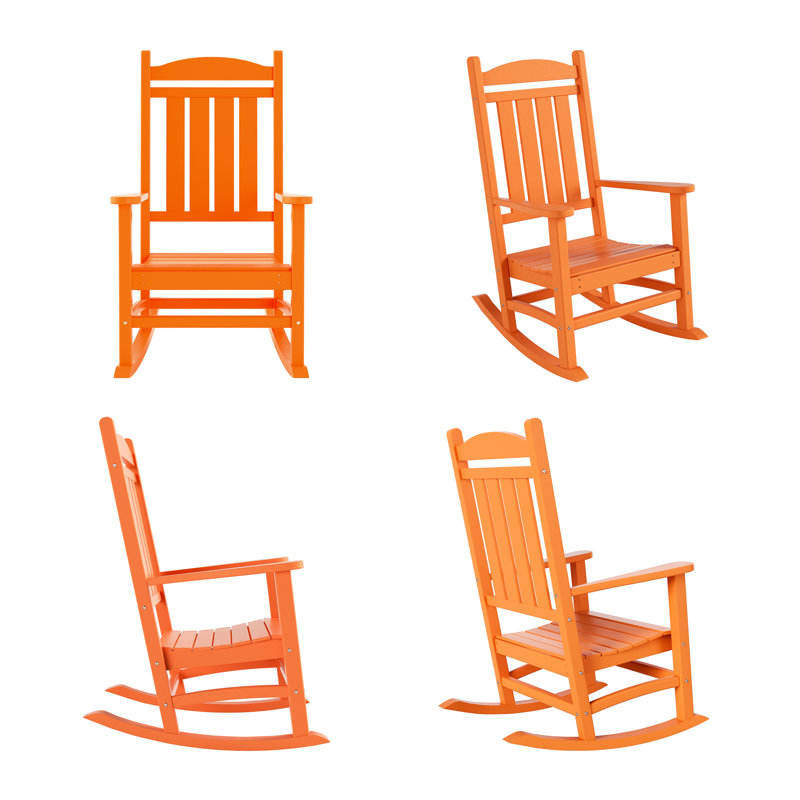 Chaise berçante d'extérieur en plastique Laguna, Orange