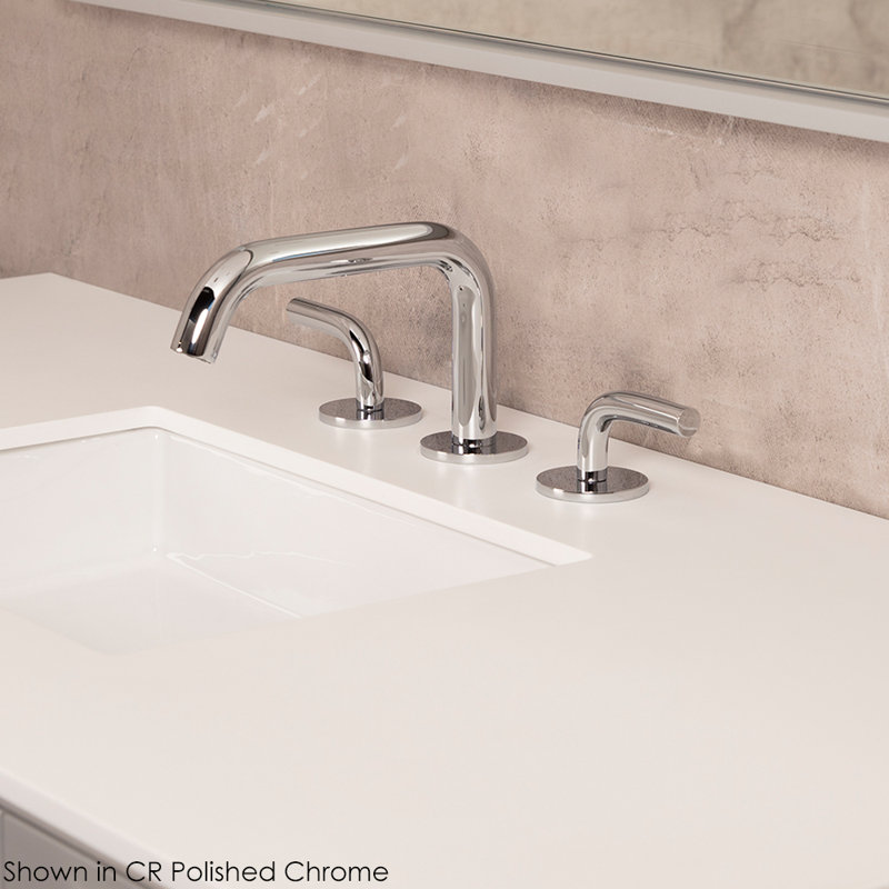 Cigno Widespread Bathroom Faucet with Drain Assembly, Polished Chrome