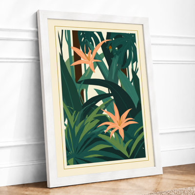 Teal Garden Blooms Botanical - Framed Print
