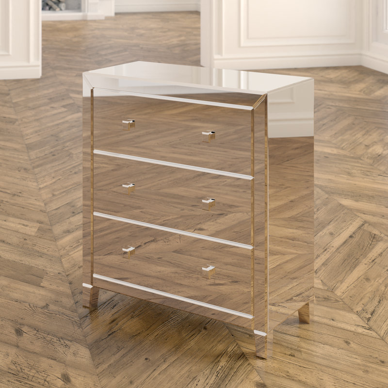Commode décorative 3 tiroirs Zeringue, Miroir