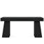 Bureau de direction moderne de 55 po de style Mid-Century - poste de travail d'ordinateur à domicile avec double base trapézoïdale, table d'écriture élégante et bureau de conférence, mobilier de bureau en bois noir