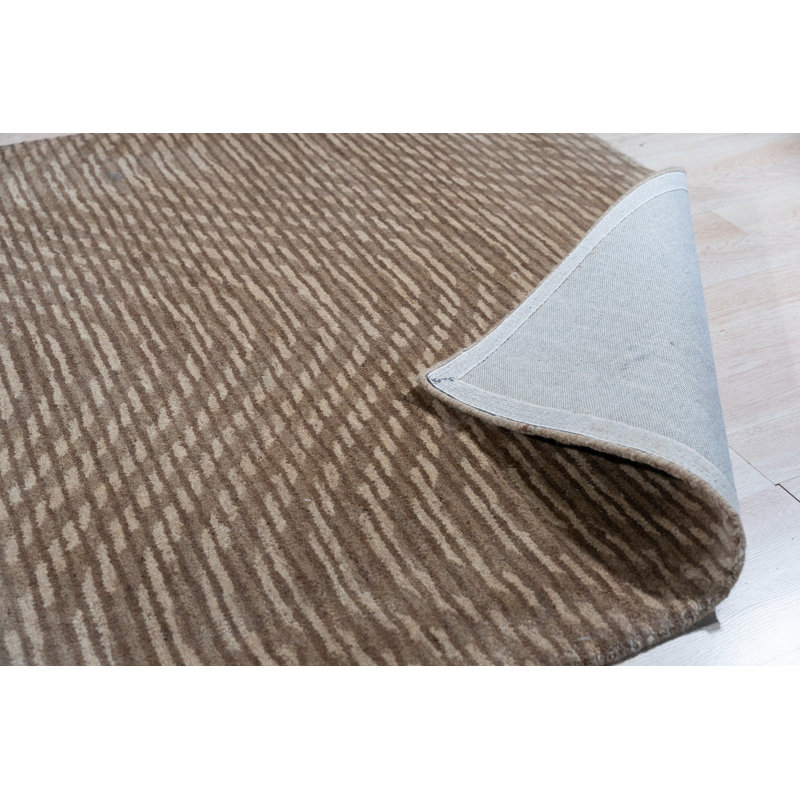 Hand Tufted Wool Area Rug in Brown