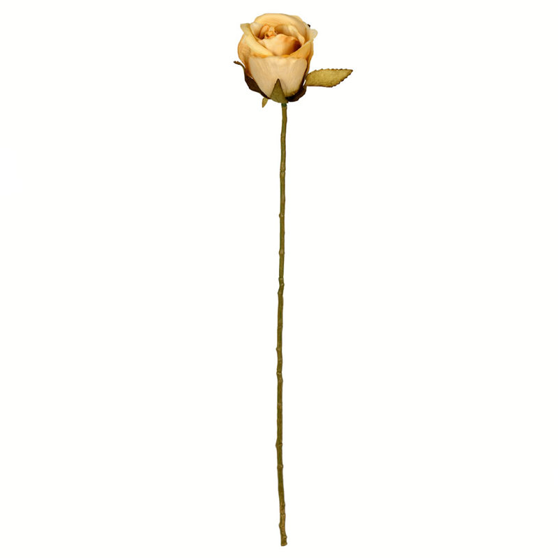 18" Artificial Rose Stem, Mustard