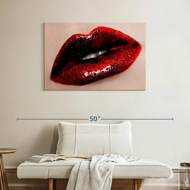 Shuttleworth Dark Red Lips, 26" H x 39" W