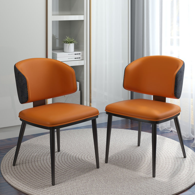 Chaise d'appoint moderne (ensemble de 2), Orange