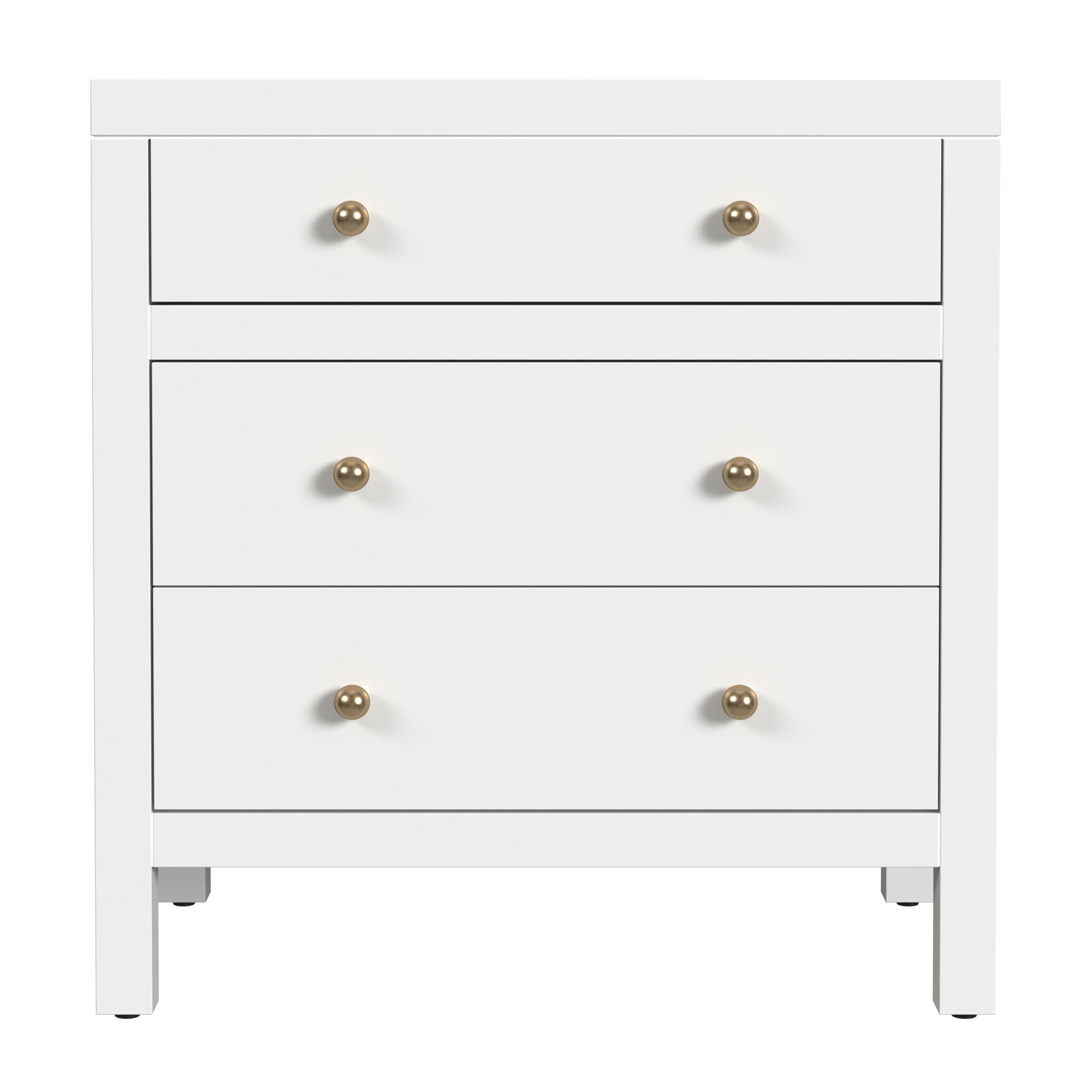 Celine 3-Drawer Acacia Dresser, Smooth White