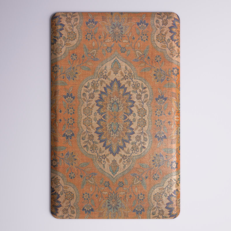 Caulkins Bohemian Floral Water Resistant Anti-Fatigue Non-Skid Kitchen Mat, Rectangle 1'8" x 2'8"