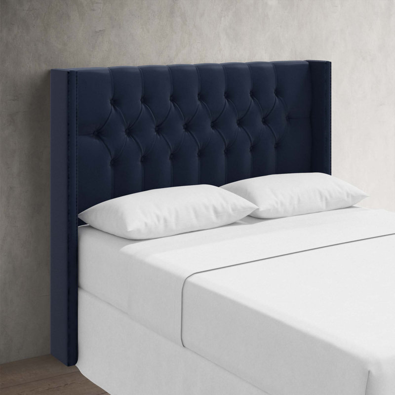 Knighten Upholstered Headboard, Queen, Classic Ink Performance Velvet