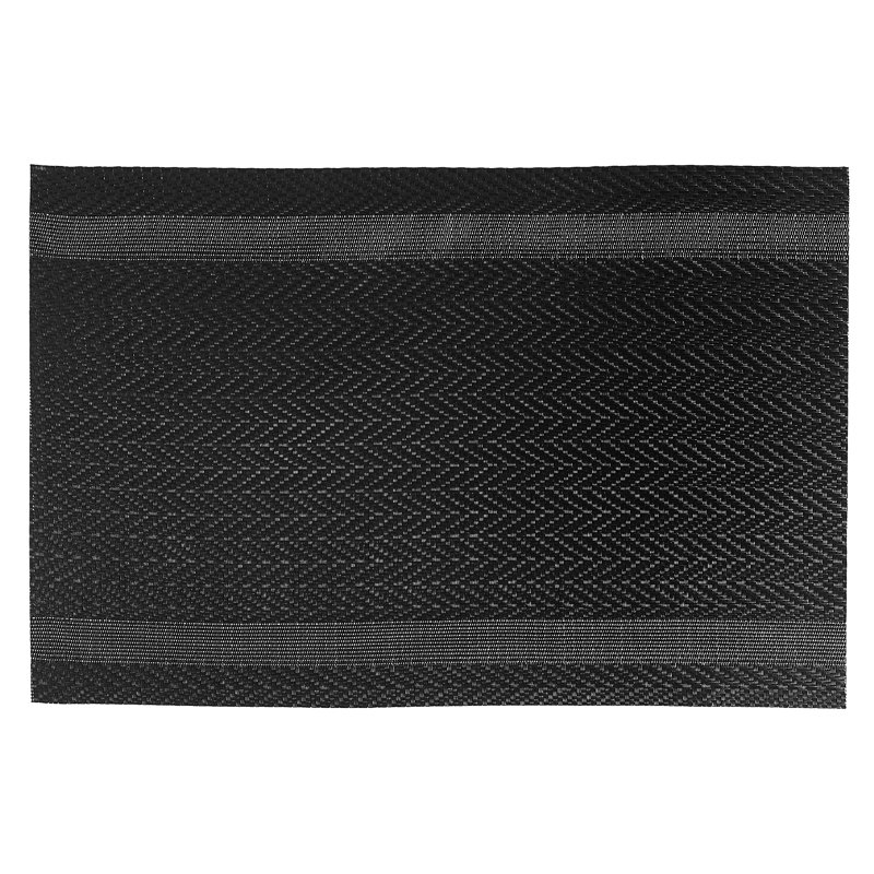 Ensemble de 12 napperons en vinyle, Noir