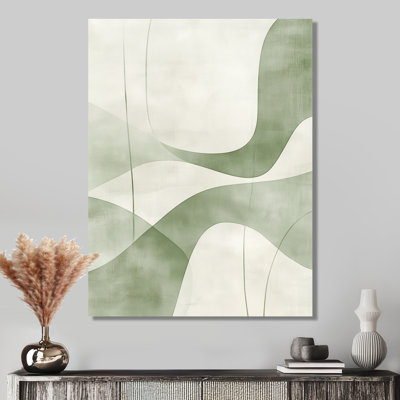 Sage Lines - Abstract Modern Transitional Metal Wall Art, Modern Metal Print