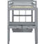 Lit mezzanine gris avec un vaste inventaire de grandes tablettes, bureau fonctionnel, éclairage à DEL - taille élégante et sécuritaire dans une réserve abondante et bureau pratique-606756034-606756032