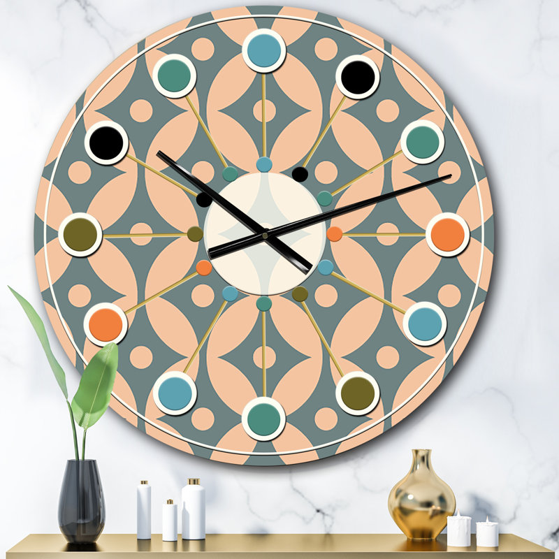 Horloge murale rétro Mid-Century, Surdimensionné