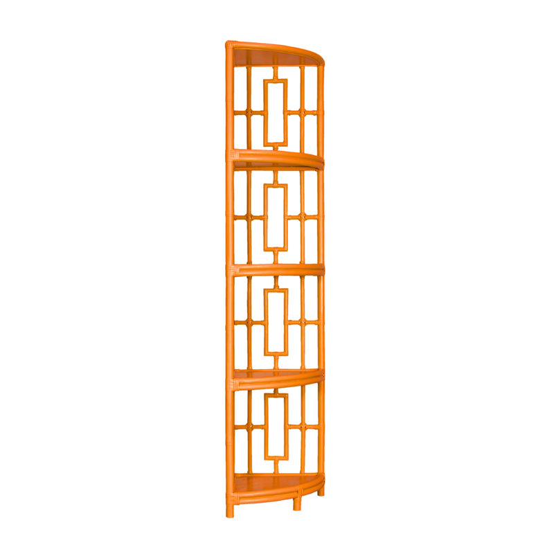 Manley Corner Bookcase, Citrus Orange