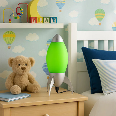 Grande lampe de table 10,5 "en acrylique pour enfants, conception de fusée