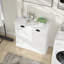 Armoire de trieur de linge à deux compartiments inclinable - blanc
