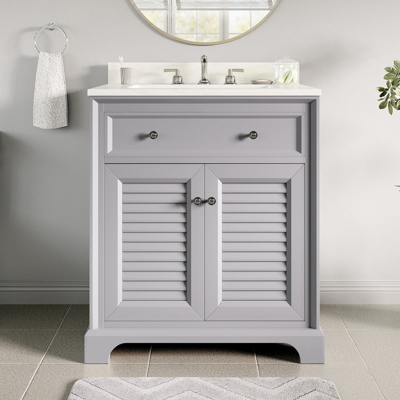 Meuble-lavabo simple 28 po gris, Gris
