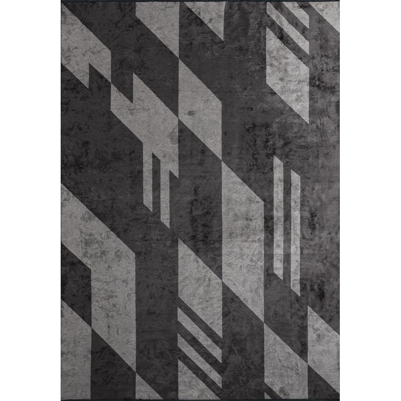 Tapis moderne à tirets abstraits, Rectangle 7 pi 10 po x 11 pi 2 po