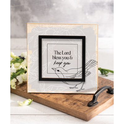 «The Lord Bless You», plaque de bois 6 po x 6 po
