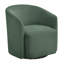 Fauteuil demi-tonneau pivotant vert durable avec coussin à ressorts ensachés confortable et rotation à 360 degrés pour les espaces de vie modernes