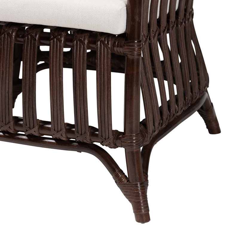 Bali & Pari Brooklyn Bohemian Very Dark Brown Rattan Arm Chair