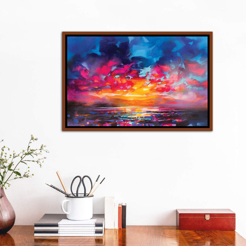 «Liquid Light V» par Scott Naismith - reproduction d'art, Toile avec cadre en bois classique, H 26 po x l 40 po x 1,5 po