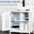 Space Saving Under Sink Bathroom - 2 Doors White Cabinet Extra Shelving