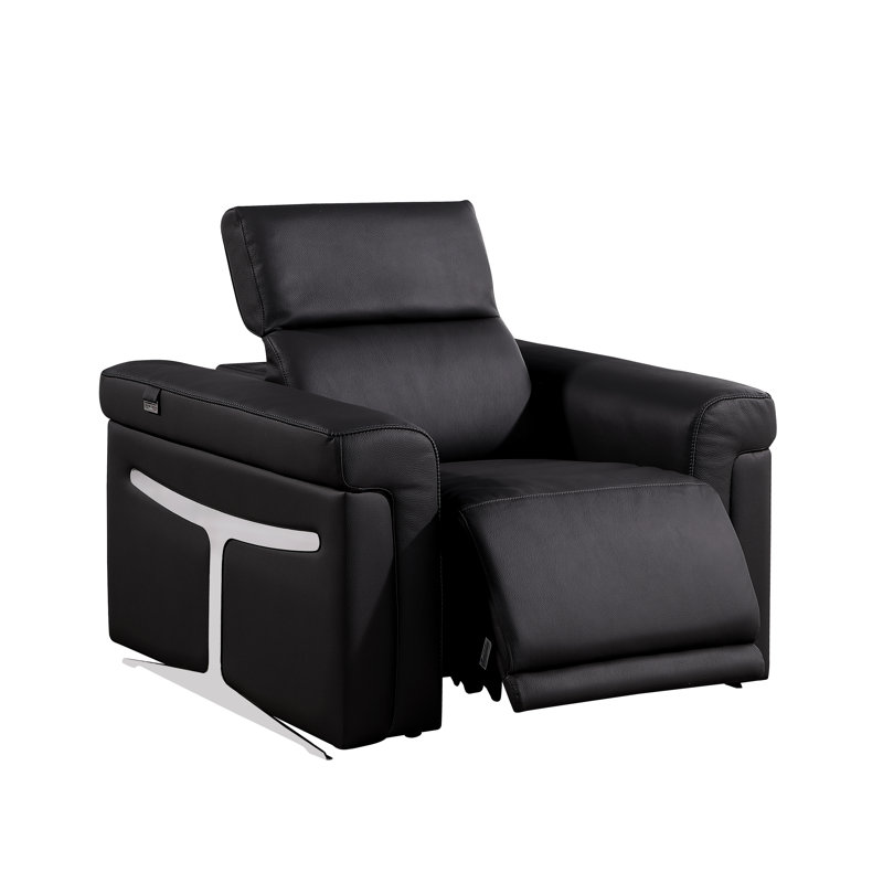 Doniece Top Grain Italian Leather Power Recliner, Cognac