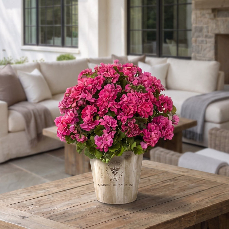 Geranium in Planter Artificial Plant