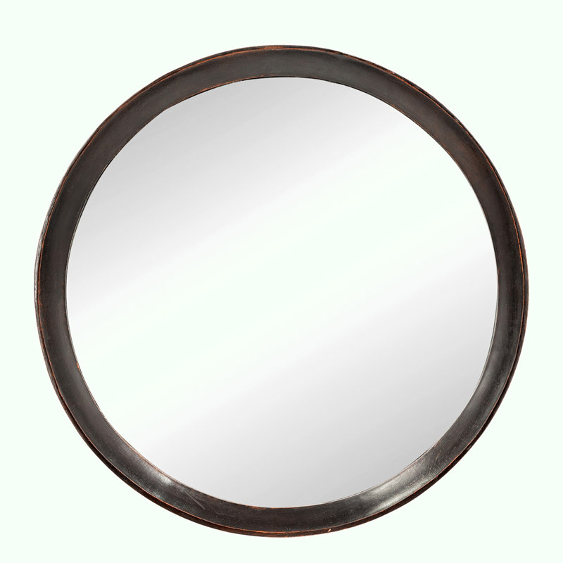 Elegant Wall Decor with Solid Mango Wood Frame for Bathroom, Entryway, and Console, Dark Brown