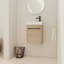Meuble-lavabo mural 16 po avec lavabo en céramique et porte d'armoire à fermeture en douceur, pour petite salle de bain-116040592