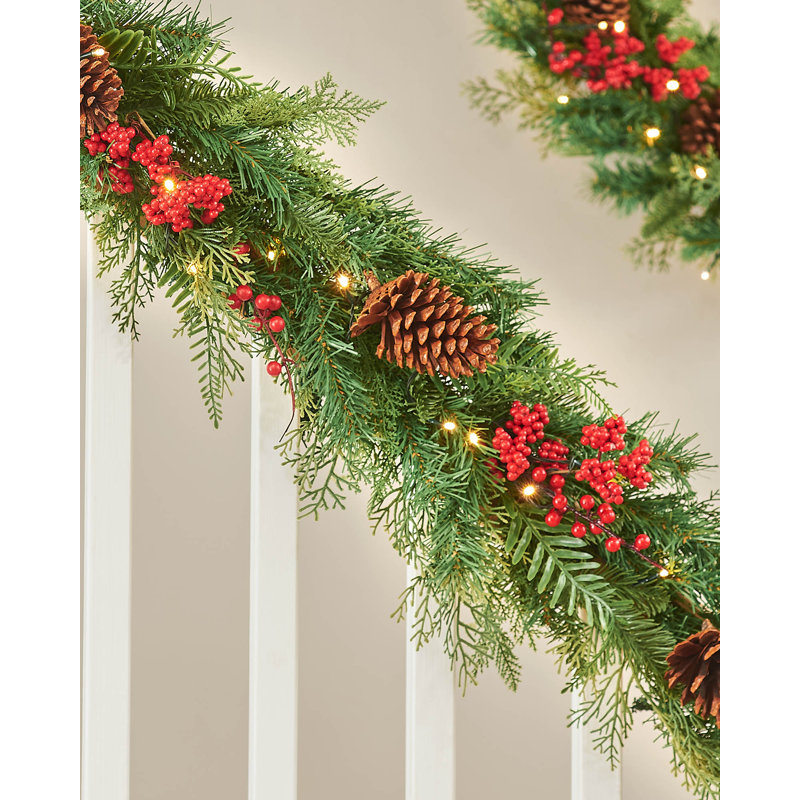 70cm Lighted Faux Garland with Lights