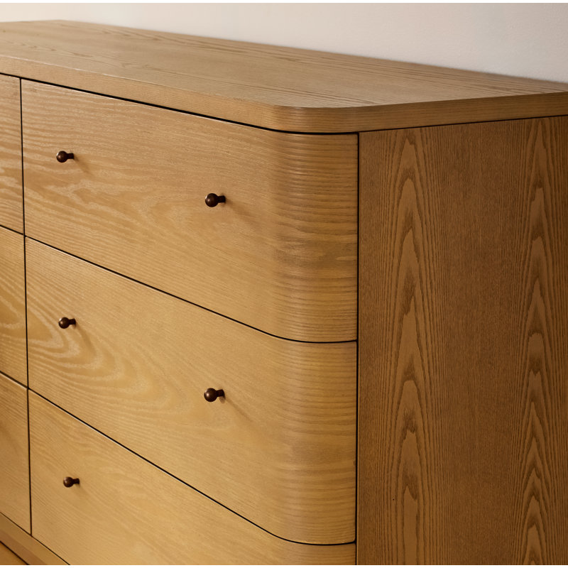 lucie six drawer white oak dresser in buff cream Penny Six Drawer White Ash Dresser in Buff Cream