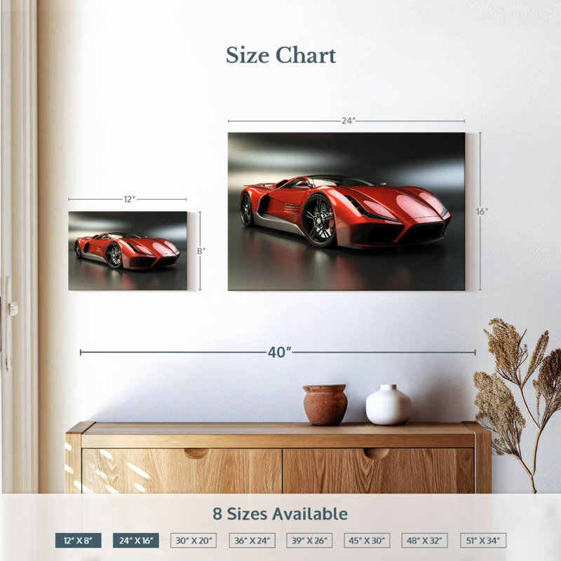 Voiture de sport de luxe Mehar, H 16 po x l 24 po