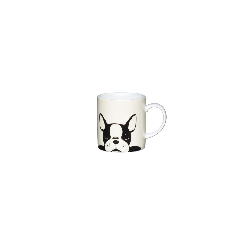 KitchenCraft 80ml Porcelain French Bulldog Espresso Cups