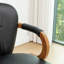 Tabouret de bar moderne pivotant de 26 po en cuir-457180437-452270096