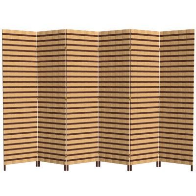6 ft. Tall Two Tone Natural Fiber Room Divider