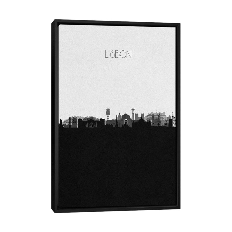 Lisbon, Portugal City Skyline by Ayse Deniz Akerman - Print on Canvas