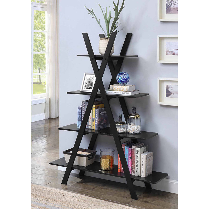 Darek Ladder Bookcase, Black