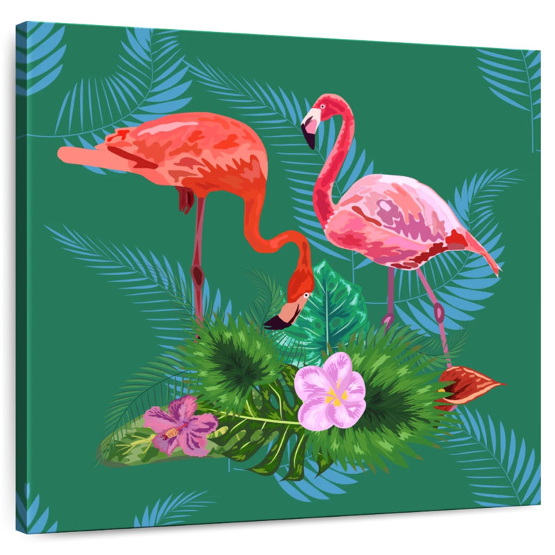Crowle Floral Flamingos, H 20 po x l 20 po