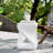 Outdoor Marble Modern Twisted-Base Terrazzo-Speckled All-Weather MGO Side Table – Indoor End Table For Home, Office & Patio Decor