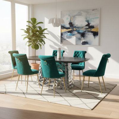 Ensemble de table de salle à manger moderne pour 6 personnes Andreano