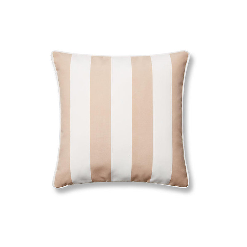 Cabana Stripe Outdoor Throw Pillow, Beige