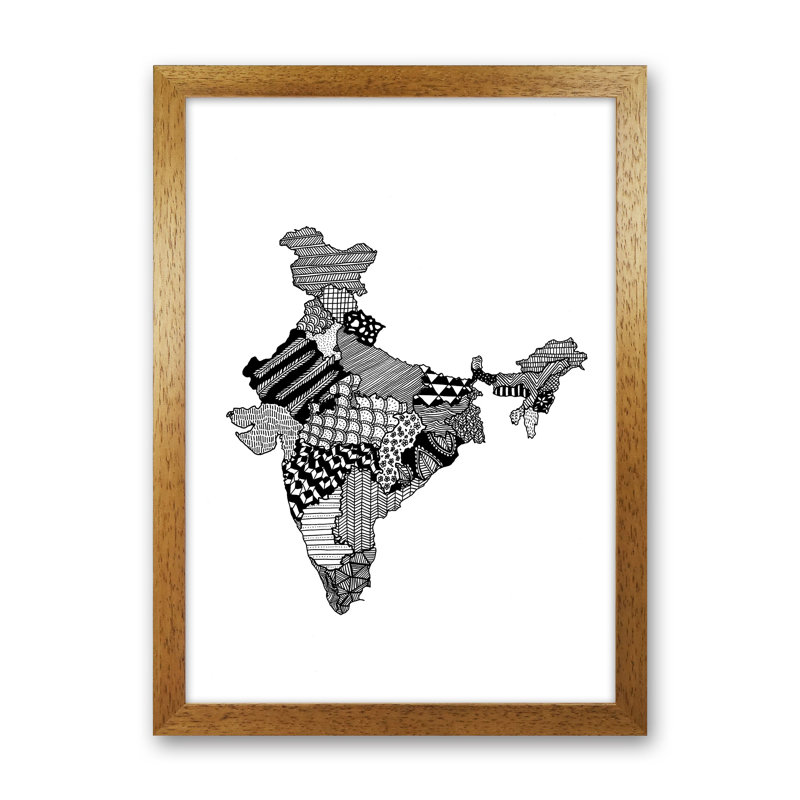 India by Carissa Tanton - Print, 34cm H x 25cm W x 3cm D, Oak Framed
