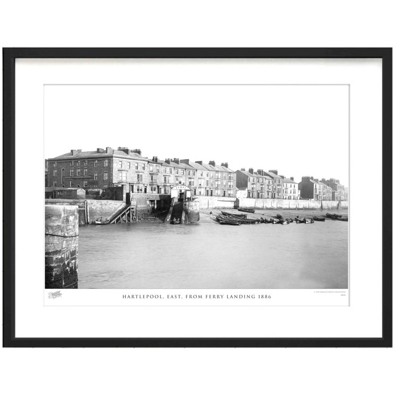 Hartlepool, East, From Ferry Landing 1886 - Single Picture Frame Print, 28cm H x 36cm W x 2.3cm D
