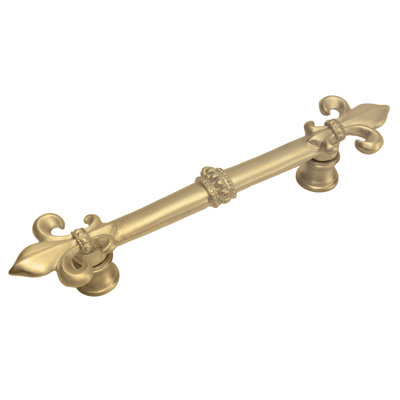 Charlemagne 4 inches c.c. pull with large Fleur De Lysin Satin