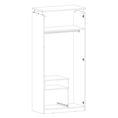 Devereaux 2 Door Manufactured Wood Wardrobe
