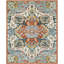 Tapis bleu / rouille en laine / coton touffeté à la main Vahakn-153611191
