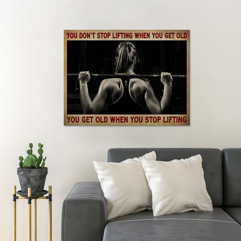 «Girl Doing Haltérophile», impression sur toile tendue, H 16 po x l 20 po x P 2 po