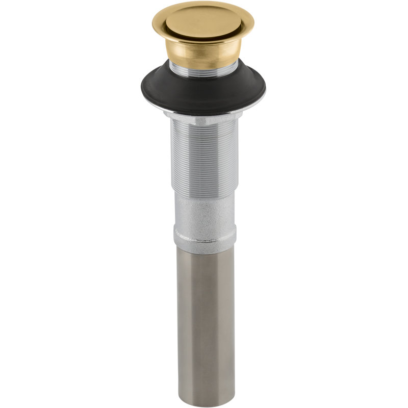 Pop-Up Bathroom Sink Drain, No, Vibrant Brushed Moderne Brass