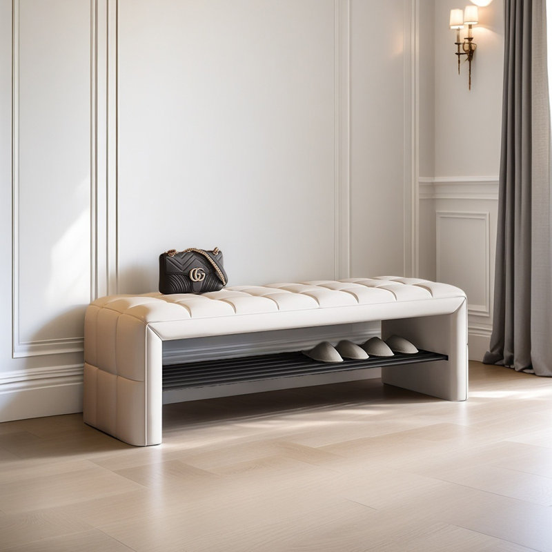 Banc de rangement pour chaussures 47,2 po, Beige
